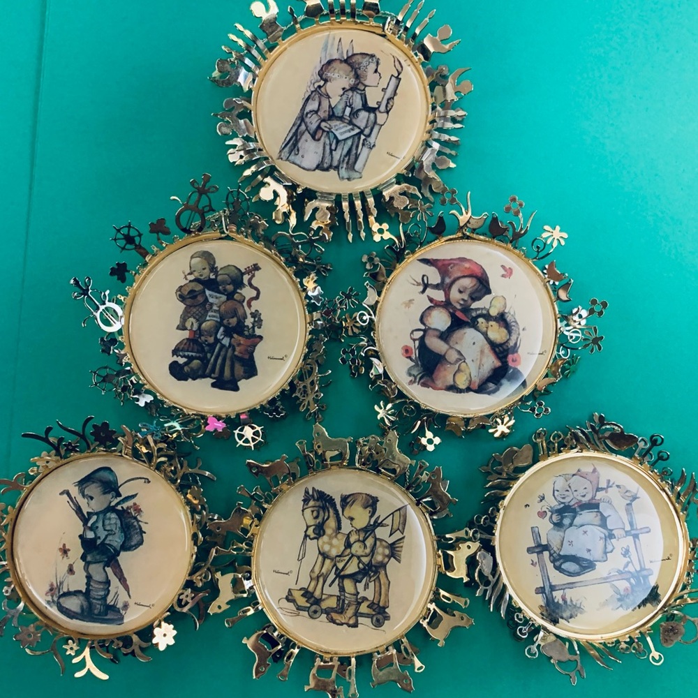 RARE 24K Gold Hummel‎ Christmas Ornaments 
Set of 6 “price is firm”